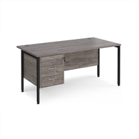 Maestro 25 H-Frame 800mm deep desk with 3 drawer ped