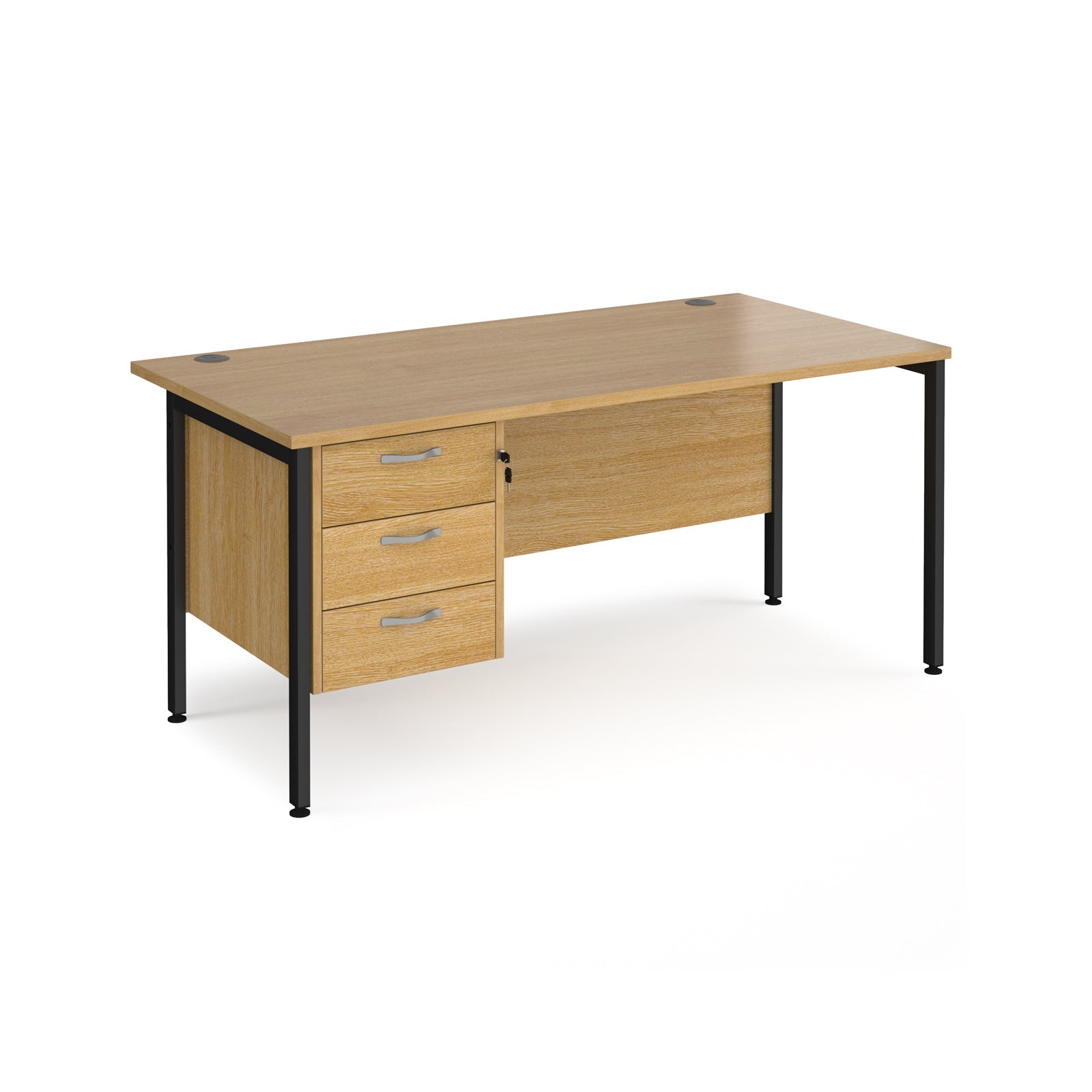 Maestro 25 H-Frame 800Mm Deep Desk With 3 Drawer Ped