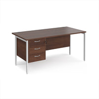 Maestro 25 H-Frame 800mm deep desk with 3 drawer ped