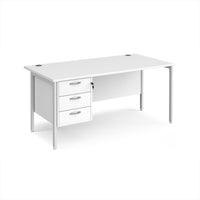 Maestro 25 H-Frame 800mm deep desk with 3 drawer ped