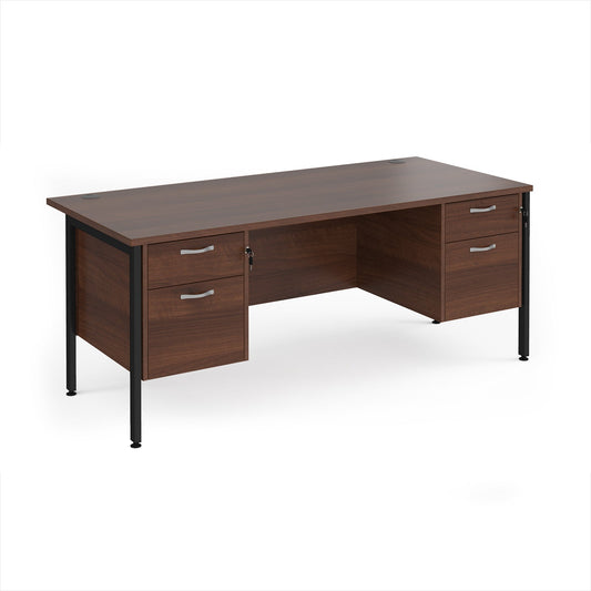 Maestro 25 H-Frame 800mm deep desk with 2 x 2 drawer peds