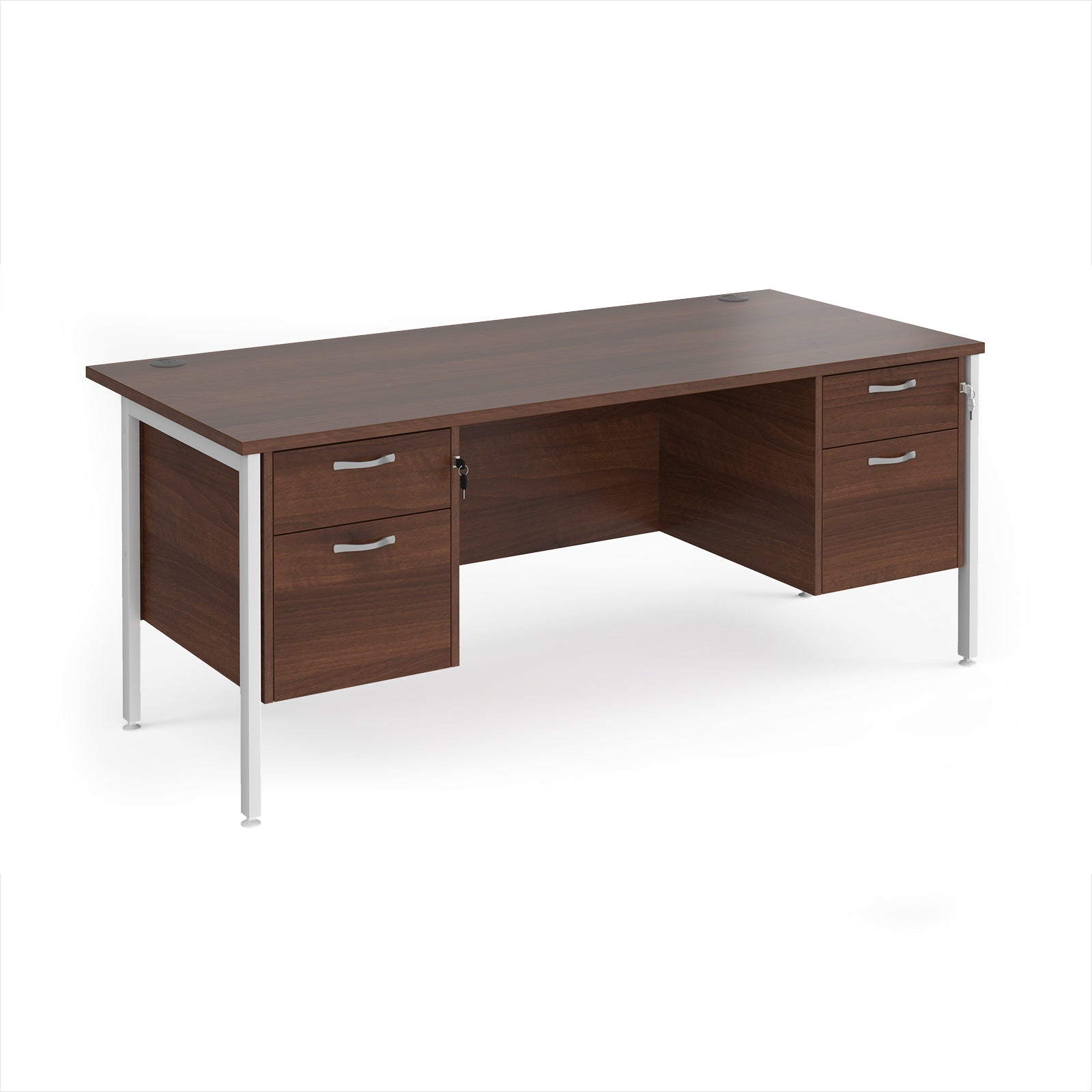 Maestro 25 H-Frame 800mm deep desk with 2 x 2 drawer peds