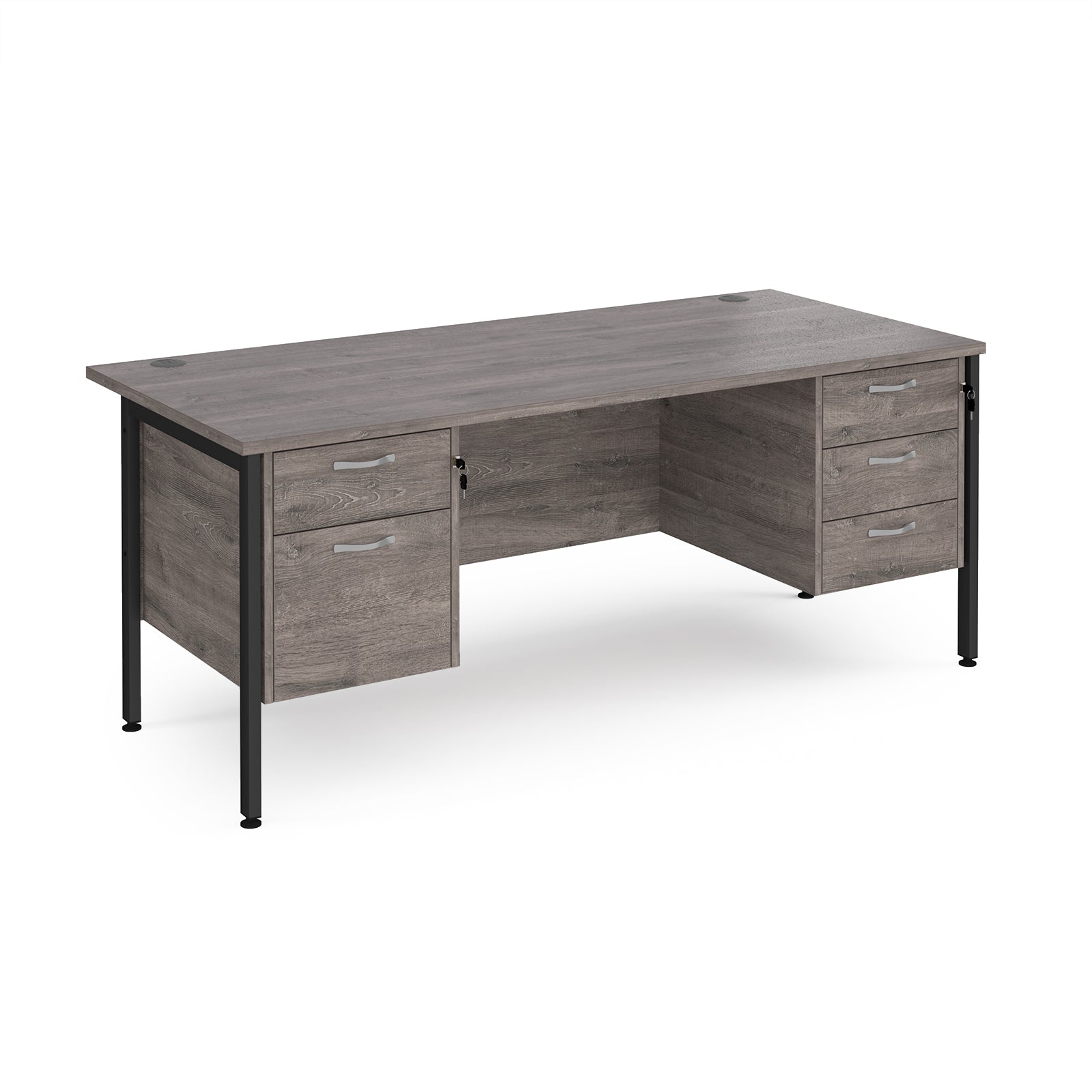 Maestro 25 H-Frame 800Mm Deep Desk With 2 & 3 Drawer Peds