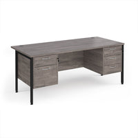 Maestro 25 H-Frame 800mm deep desk with 2 & 3 drawer peds
