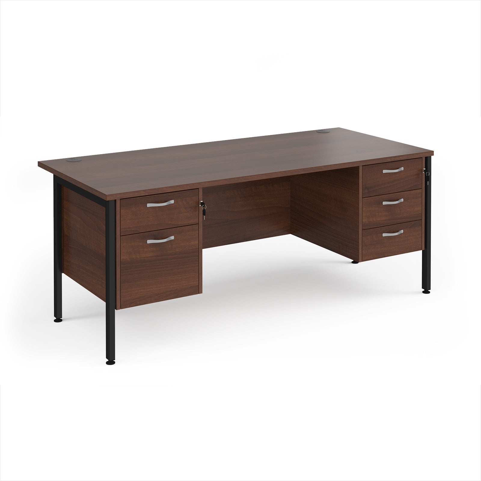 Maestro 25 H-Frame 800mm deep desk with 2 & 3 drawer peds