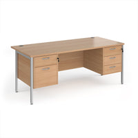 Maestro 25 H-Frame 800mm deep desk with 2 & 3 drawer peds