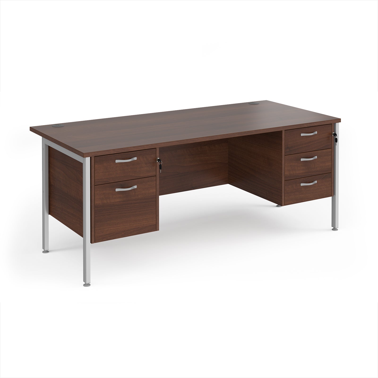 Maestro 25 H-Frame 800mm deep desk with 2 & 3 drawer peds
