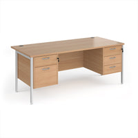 Maestro 25 H-Frame 800mm deep desk with 2 & 3 drawer peds