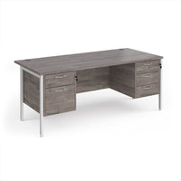 Maestro 25 H-Frame 800mm deep desk with 2 & 3 drawer peds