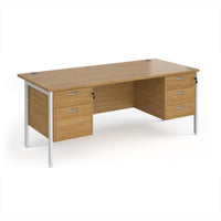 Maestro 25 H-Frame 800mm deep desk with 2 & 3 drawer peds
