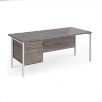 Maestro 25 H-Frame 800mm deep desk with 2 drawer ped