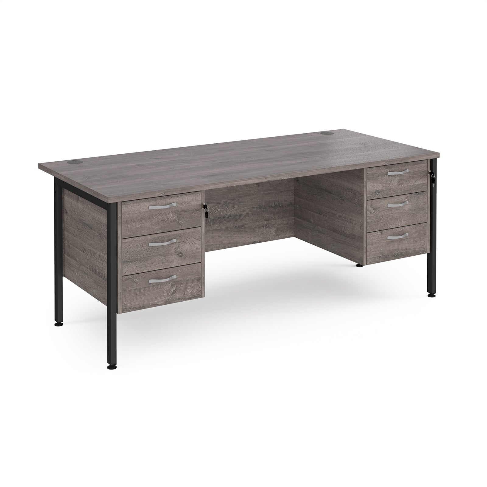 Maestro 25 H-Frame 800Mm Deep Desk With 2 X 3 Drawer Peds