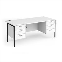 Maestro 25 H-Frame 800mm deep desk with 2 x 3 drawer peds