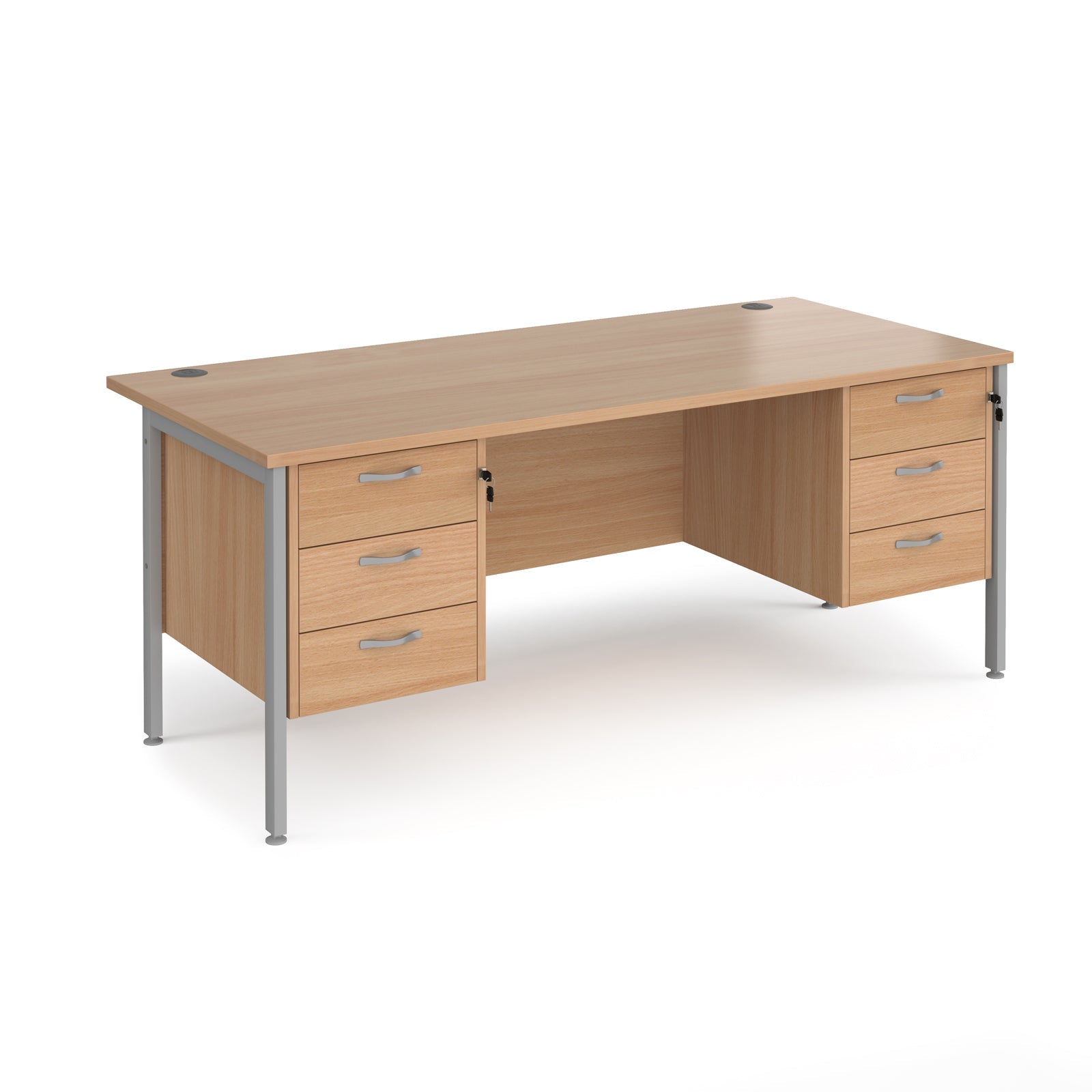 Maestro 25 H-Frame 800Mm Deep Desk With 2 X 3 Drawer Peds