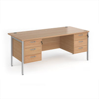 Maestro 25 H-Frame 800mm deep desk with 2 x 3 drawer peds