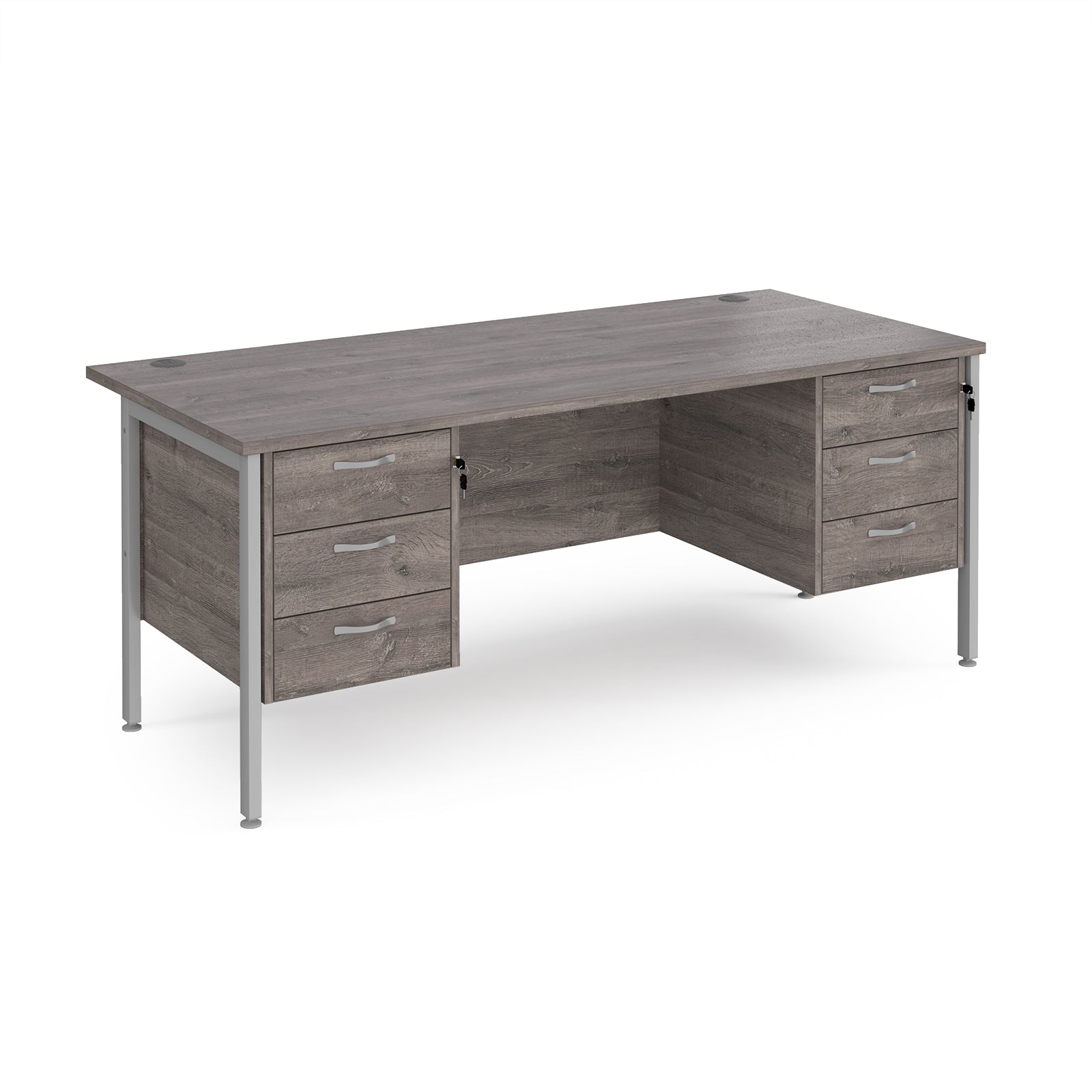 Maestro 25 H-Frame 800Mm Deep Desk With 2 X 3 Drawer Peds