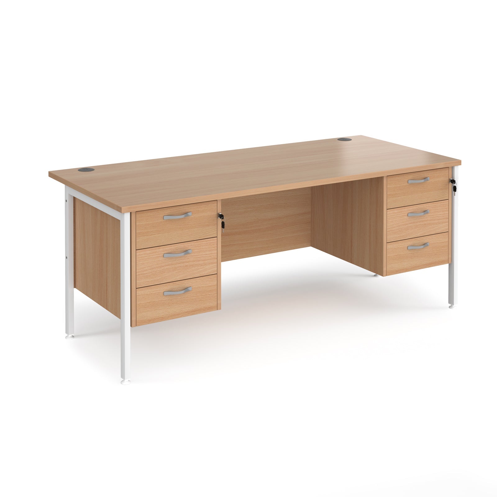 Maestro 25 H-Frame 800Mm Deep Desk With 2 X 3 Drawer Peds