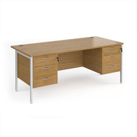Maestro 25 H-Frame 800mm deep desk with 2 x 3 drawer peds