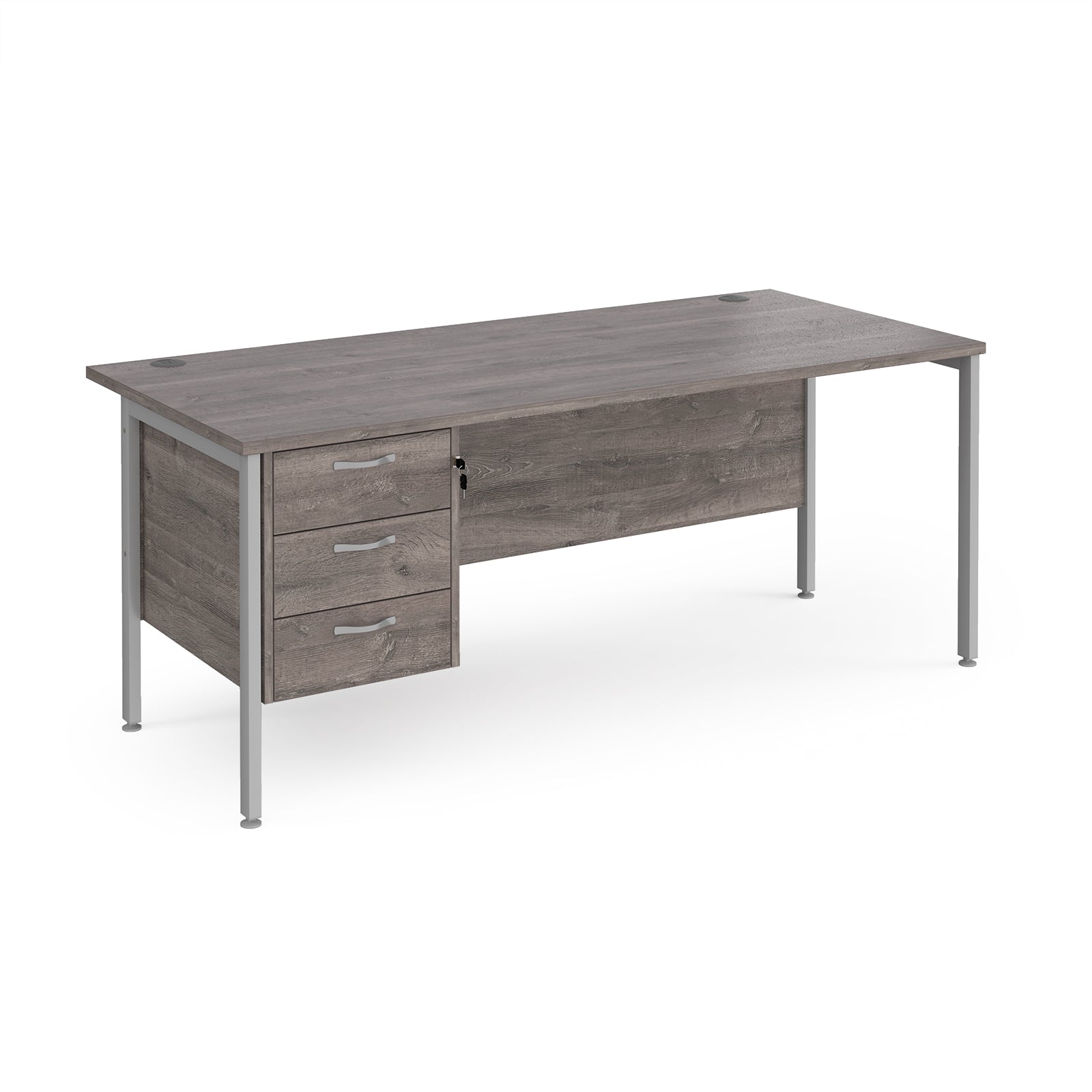 Maestro 25 H-Frame 800Mm Deep Desk With 3 Drawer Ped