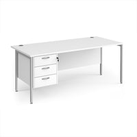 Maestro 25 H-Frame 800mm deep desk with 3 drawer ped
