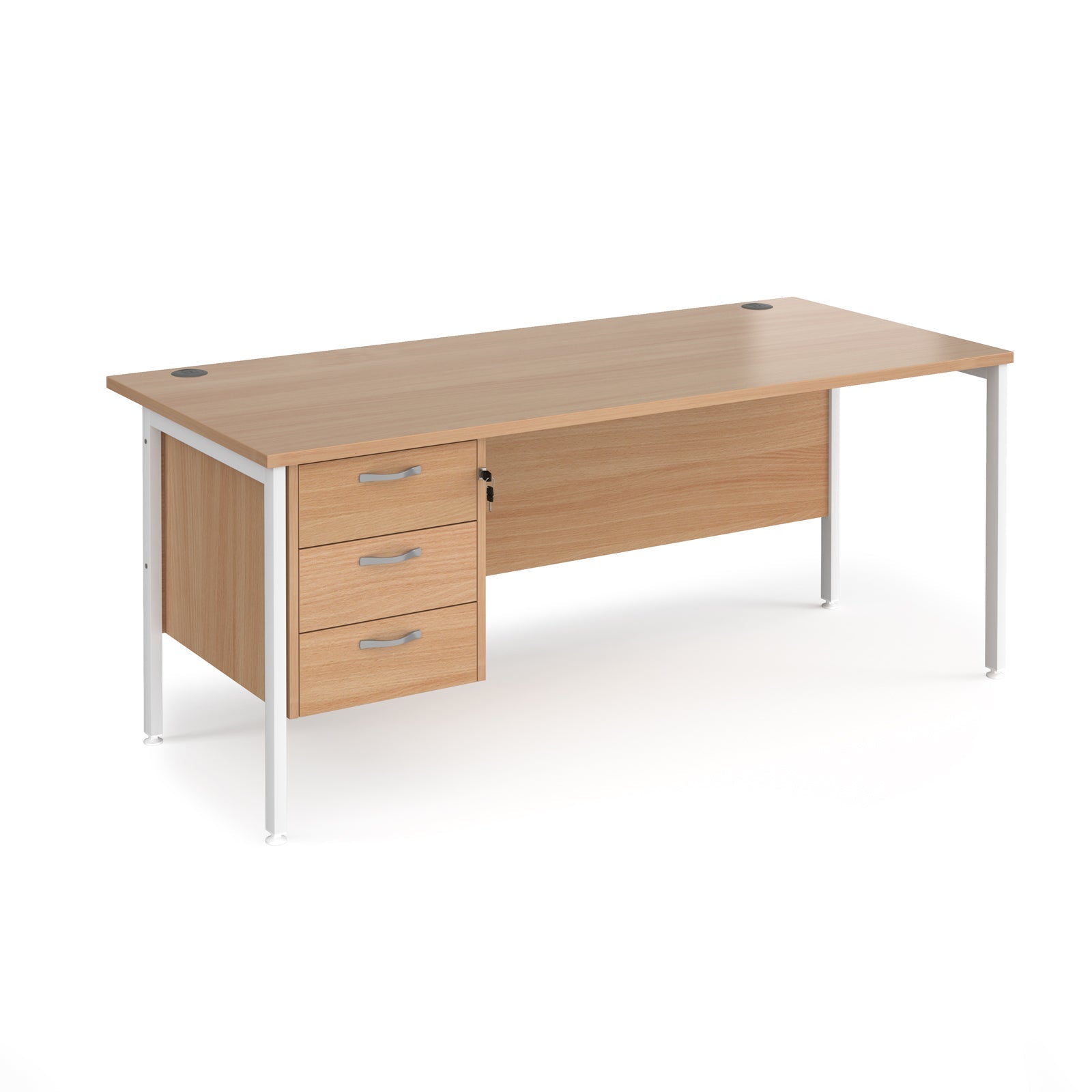 Maestro 25 H-Frame 800Mm Deep Desk With 3 Drawer Ped