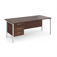 Maestro 25 H-Frame 800mm deep desk with 3 drawer ped