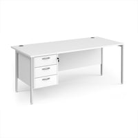 Maestro 25 H-Frame 800mm deep desk with 3 drawer ped