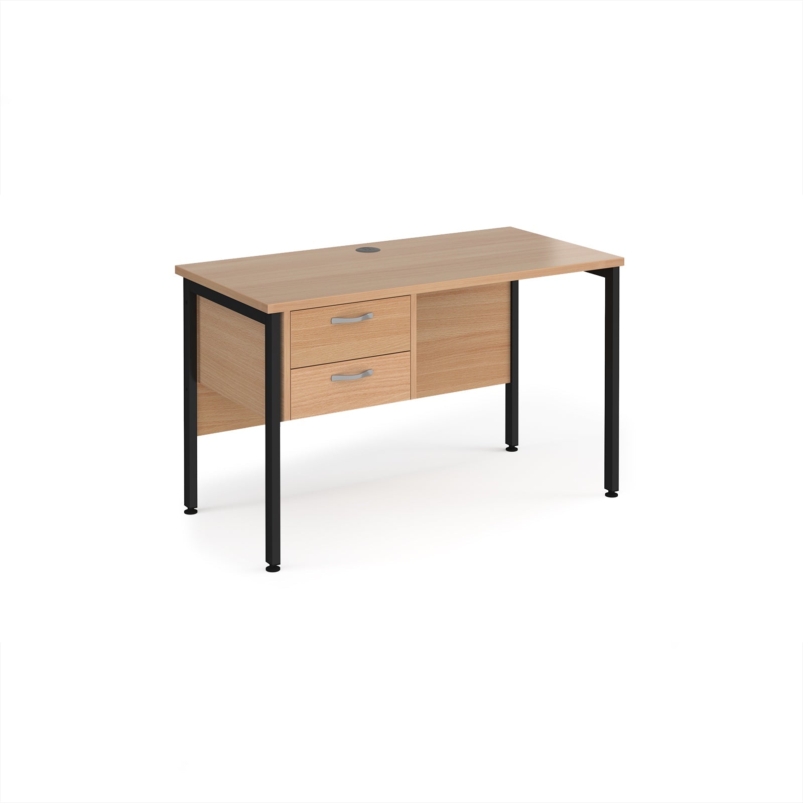 Maestro 25 H-Frame 600mm deep desk with 2 drawer ped