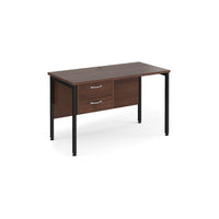 Maestro 25 H-Frame 600mm deep desk with 2 drawer ped