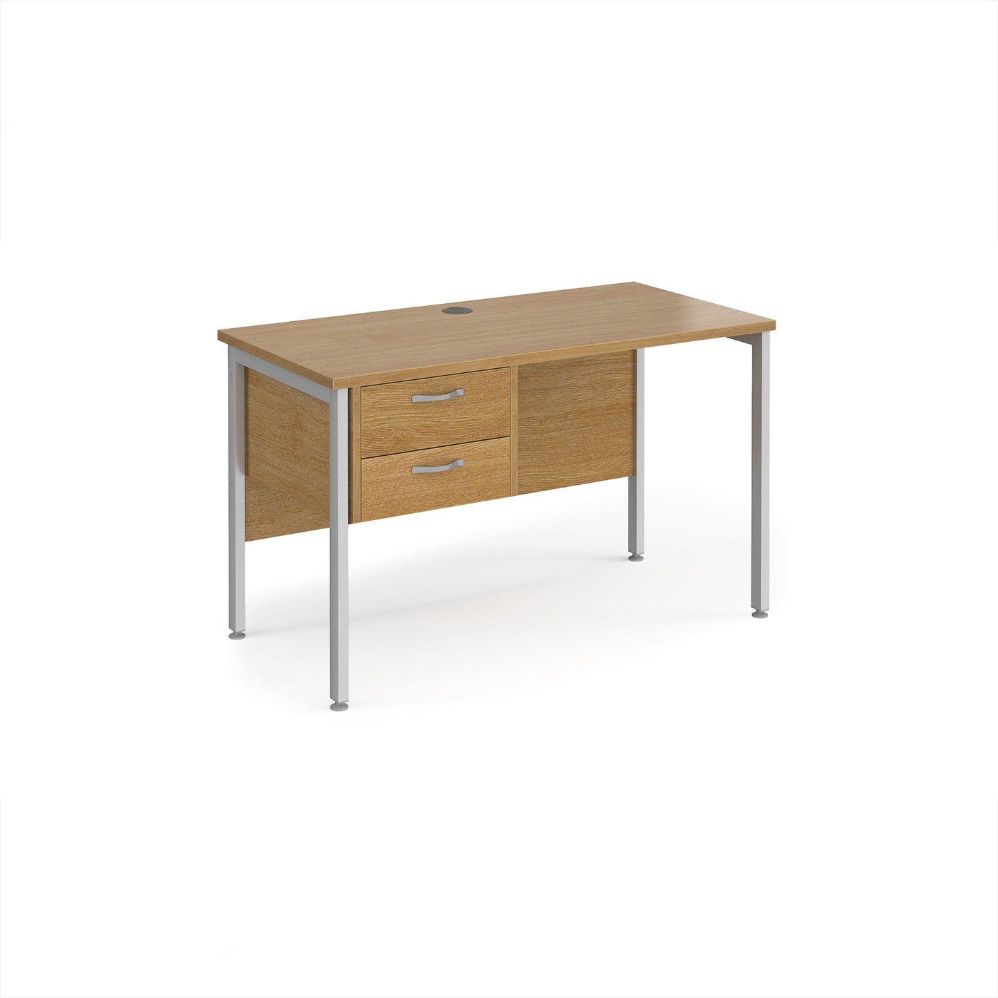 Maestro 25 H-Frame 600mm deep desk with 2 drawer ped