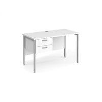 Maestro 25 H-Frame 600mm deep desk with 2 drawer ped