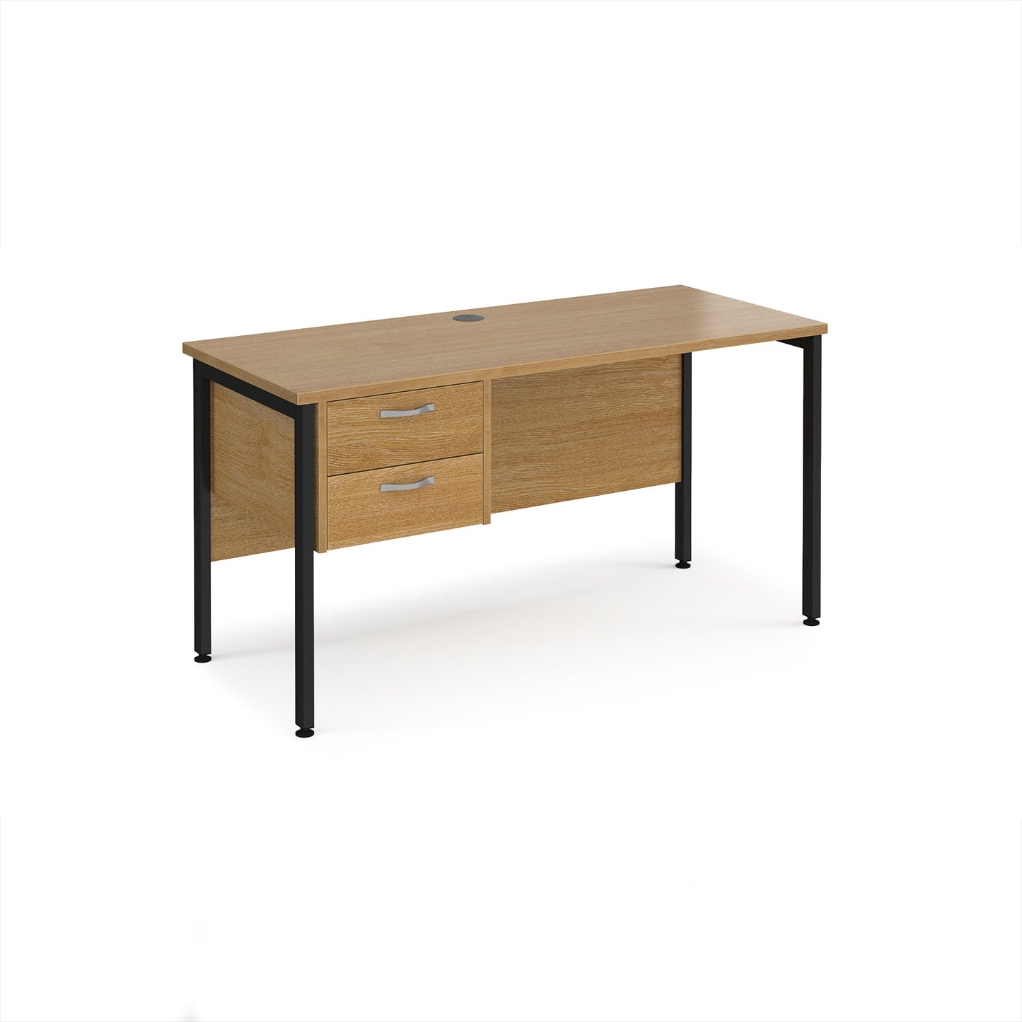 Maestro 25 H-Frame 600mm deep desk with 2 drawer ped