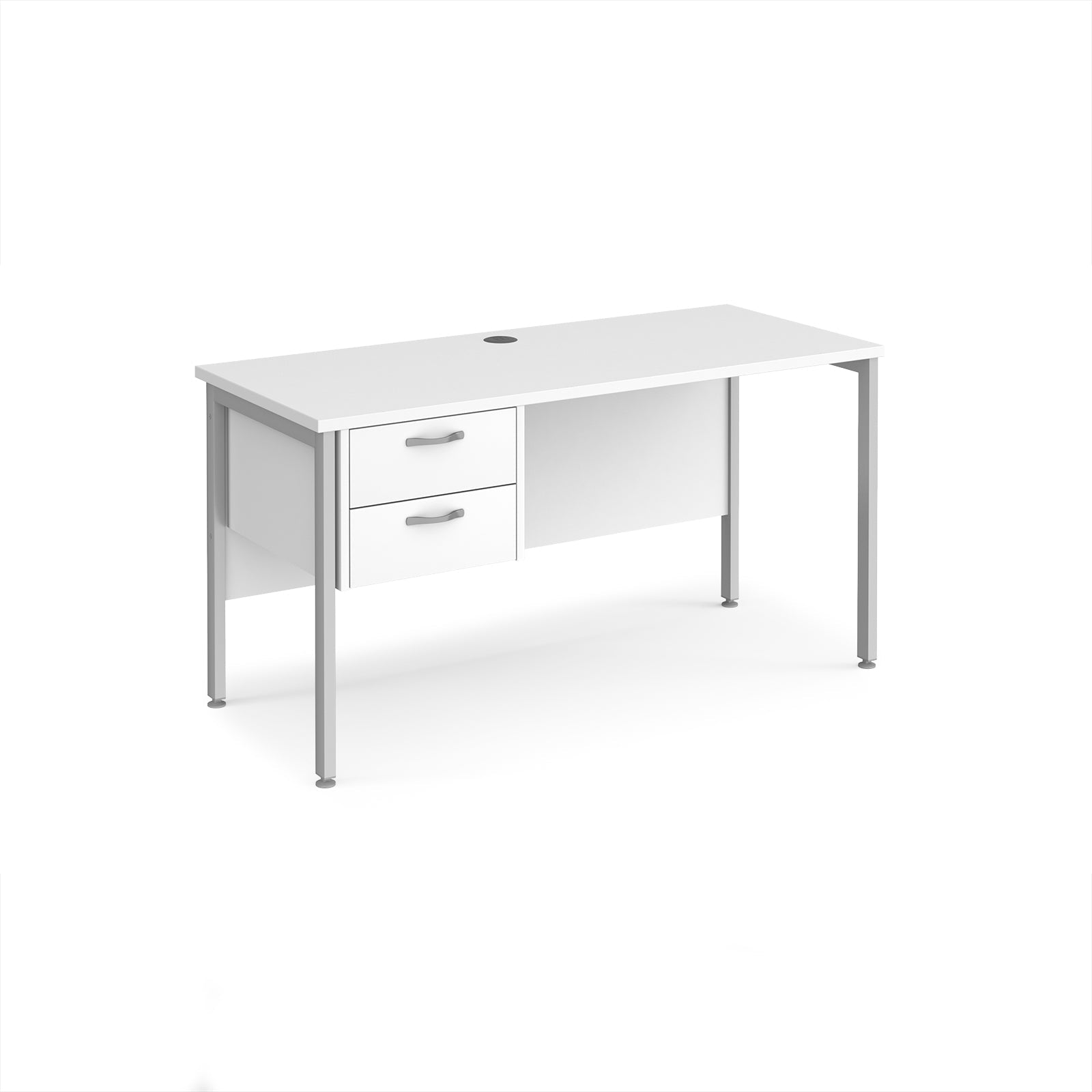 Maestro 25 H-Frame 600mm deep desk with 2 drawer ped