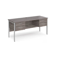 Maestro 25 H-Frame 600mm deep desk with 2 x 2 drawer peds
