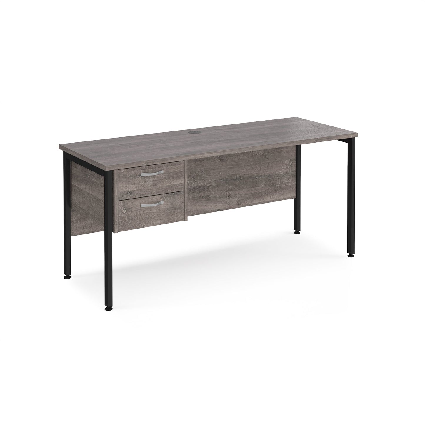 Maestro 25 H-Frame 600mm deep desk with 2 drawer ped