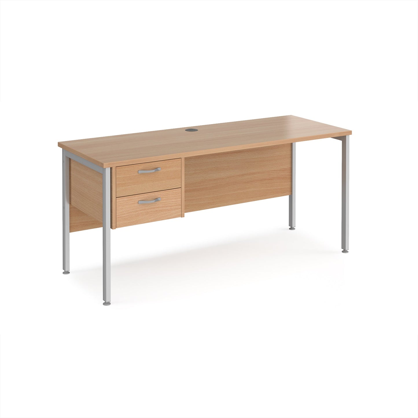 Maestro 25 H-Frame 600mm deep desk with 2 drawer ped
