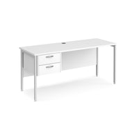 Maestro 25 H-Frame 600mm deep desk with 2 drawer ped