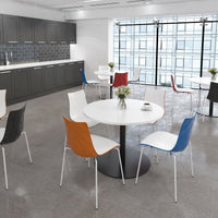 Monza circular dining table with flat round base