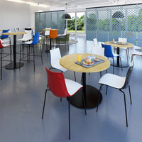 Monza circular dining table with flat round base