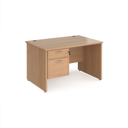 Maestro 25 panel end 800mm deep desk with 2 drawer ped