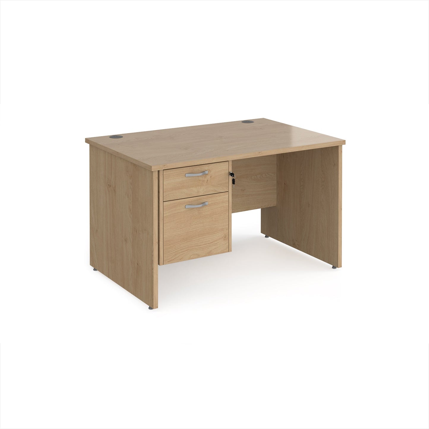 Maestro 25 panel end 800mm deep desk with 2 drawer ped