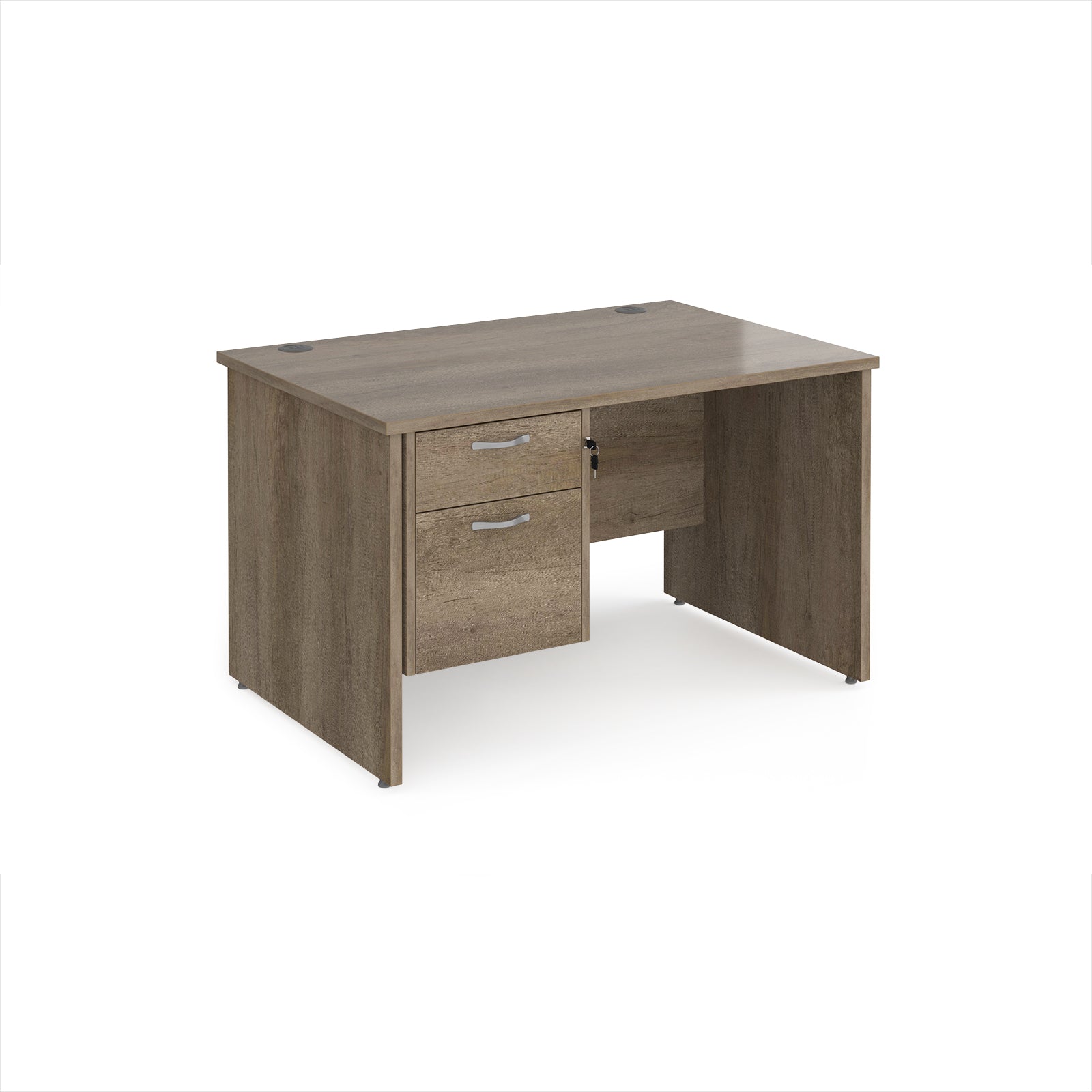 Maestro 25 panel end 800mm deep desk with 2 drawer ped