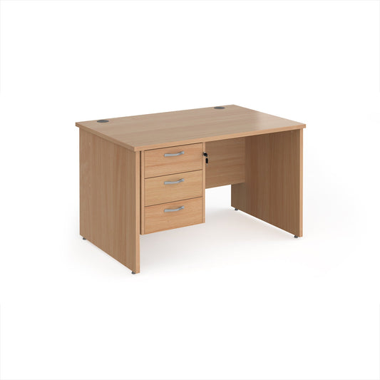Maestro 25 panel end 800mm deep desk with 3 drawer ped