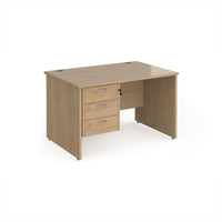 Maestro 25 panel end 800mm deep desk with 3 drawer ped