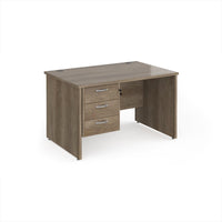 Maestro 25 panel end 800mm deep desk with 3 drawer ped