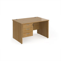 Maestro 25 panel end 800mm deep desk with 3 drawer ped