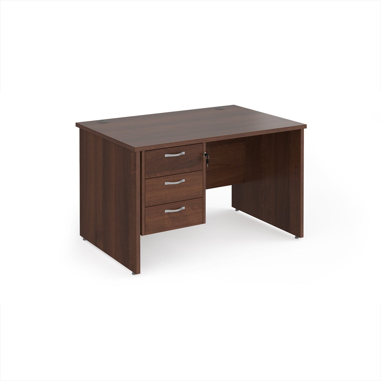 Maestro 25 panel end 800mm deep desk with 3 drawer ped