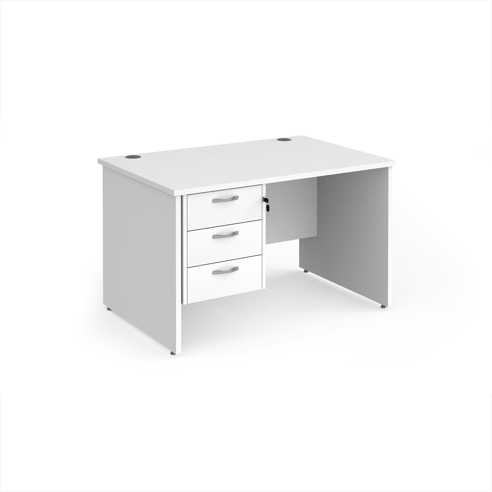 Maestro 25 panel end 800mm deep desk with 3 drawer ped