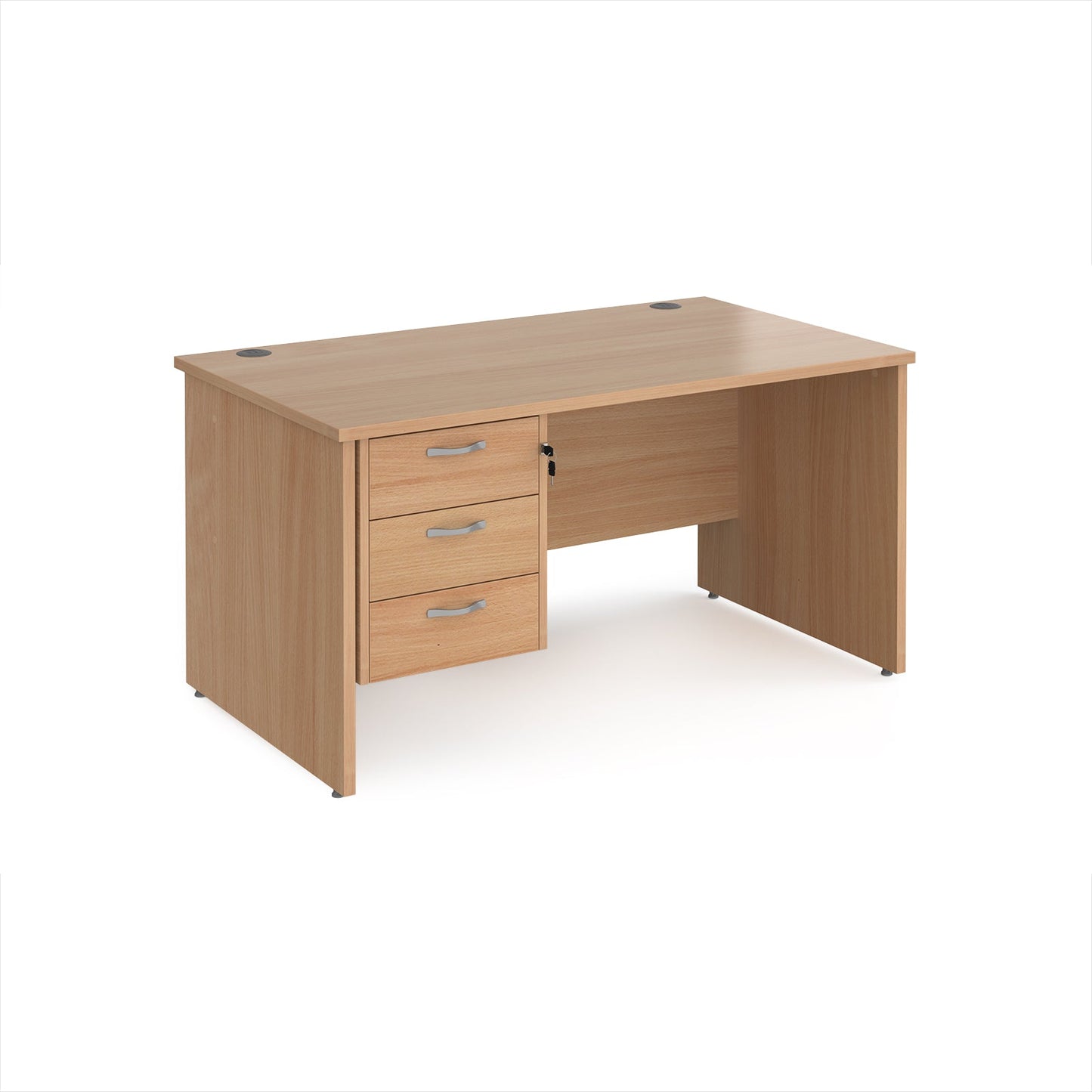Maestro 25 panel end 800mm deep desk with 3 drawer ped