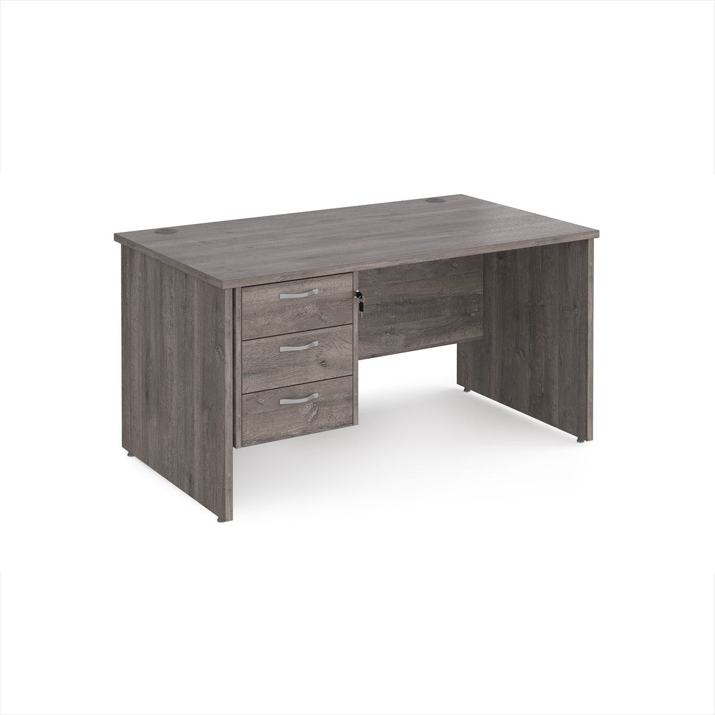 Maestro 25 panel end 800mm deep desk with 3 drawer ped